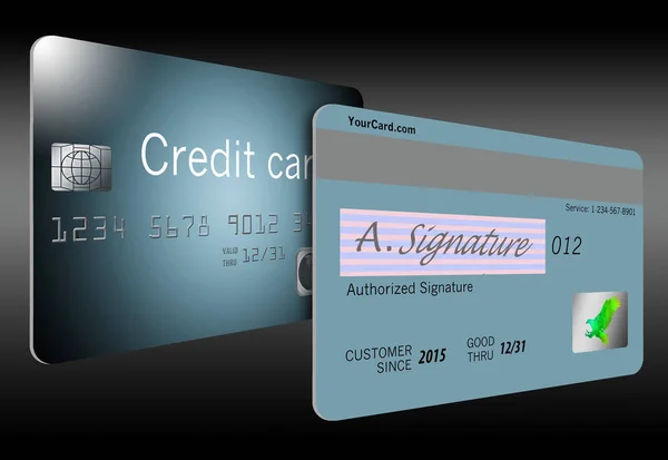 Qui Illustrazione Che Caratterizza Caratteristiche Sicurezza Una Carta Credito Compreso — Foto Stock