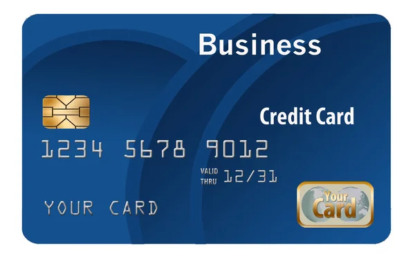Here is a generic, mock business credit card isolated on a white background.