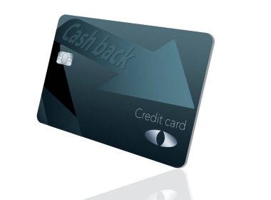 Bu bir nakit geri ödülleri kredi kartım. Mavi ve siyah hamiline, kartını kullanabilmesi için geri gelecek nakit yönünü gösteren bir ok ile olduğunu.