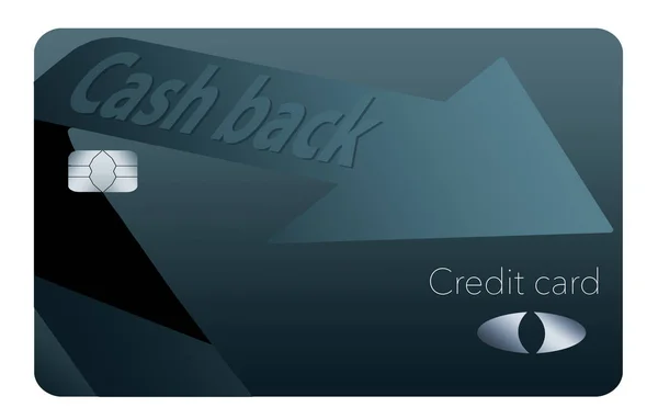 Here Cash Back Rewards Credit Card Blue Black Arrow Pointing — Stock Photo, Image