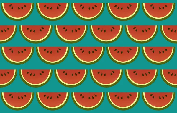 Fette Anguria Sono Oggetto Questa Illustrazione Colori Una Fetta Melone — Foto Stock