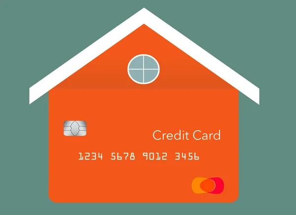 Home improvements, utility bills and repair expenses can end up on your credit card. Here is an illustration about that situation showing homes that have credit card facades. Home owners in credit card debt is the theme.