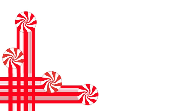 Candy Csíkok Cukorkát Hogy Grafikus Karácsonyi Határok Holiday Themed Elrendezés — Stock Fotó