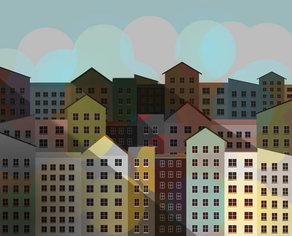 City buildings, apartments in a downtown neighborhood are seen in an illustration.