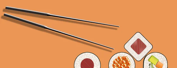 Aqui Está Olhar Simples Limpo Sobre Sushi Fundo Simples Com — Fotografia de Stock