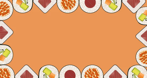 Aquí Hay Una Mirada Simple Limpia Sushi Sobre Fondo Liso —  Fotos de Stock