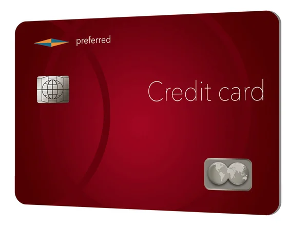 背景に分離された現代的なデザインのクレジット カードです これはモックのクレジット カードのイラスト — ストック写真