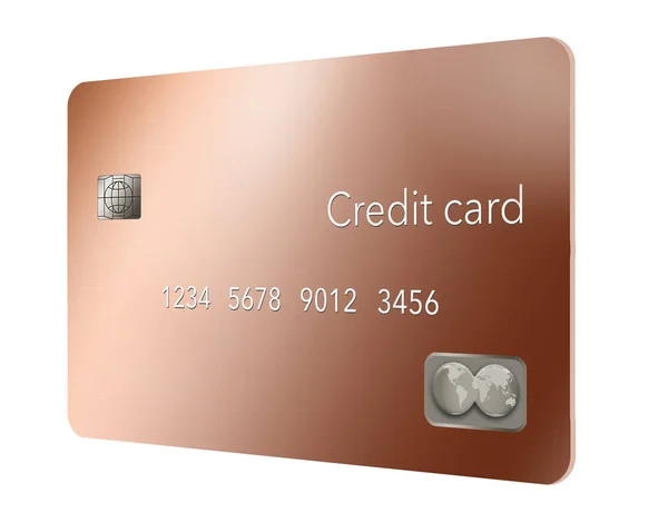 Na tomto obrázku je vidět měděné kovové kreditní karty. — Stock fotografie