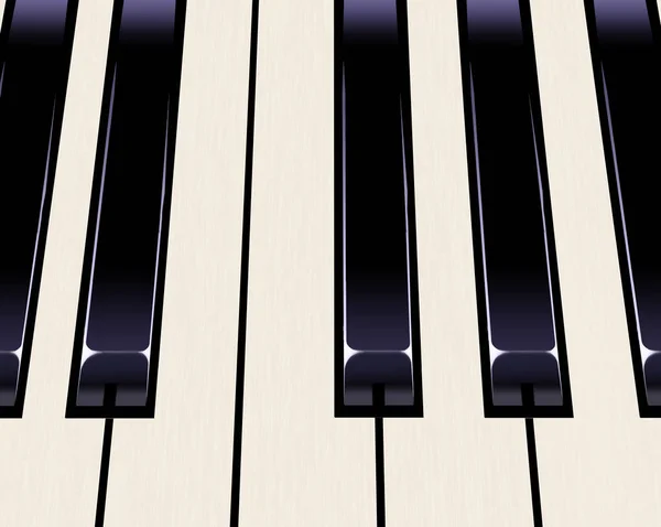 Clavier Piano Est Près Avec Des Notes Bleu Dans Les — Photo