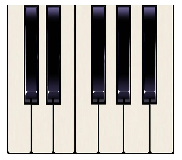 Ett Piano Keyboard Ses Närbild Med Inslag Blått Mörka Nycklarna — Stockfoto