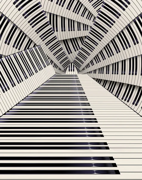 Клавиши Пианино Необычным Образом Создают Графический Дизайн Этой Цветной Иллюстрации — стоковое фото