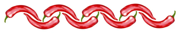 Los Chiles Rojos Son Tema Esta Ilustración Los Colores Incluyen —  Fotos de Stock
