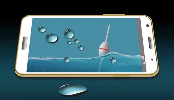 Telefones Celulares Molhados São Tema Desta Ilustração Mostrando Gotas Água — Fotografia de Stock