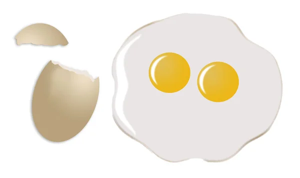 ダブル卵黄卵は 白い背景に分離したこの画像に見られます イラストです — ストック写真