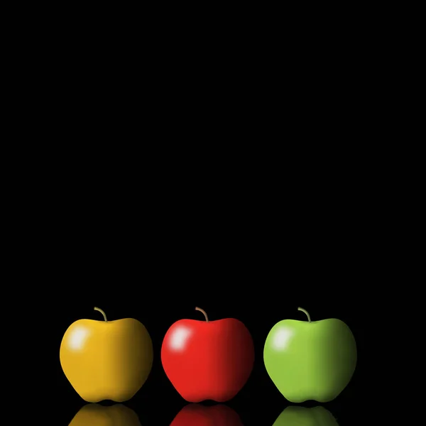 Apples Subject Illustration Includes Brilliant Colors Dramatic Lighting Illustration — Stock Photo, Image