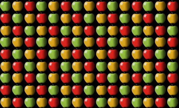 Las Manzanas Son Tema Esta Ilustración Que Incluye Colores Brillantes —  Fotos de Stock