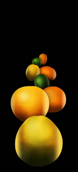 Osiem Popularnych Owoców Cytrusowych Zdjęciu Należą Nich Pomelo Grejpfrut Orange — Zdjęcie stockowe