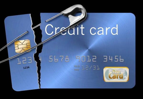 A damaged and mended credit card illustrates repairing your damaged credit rating.