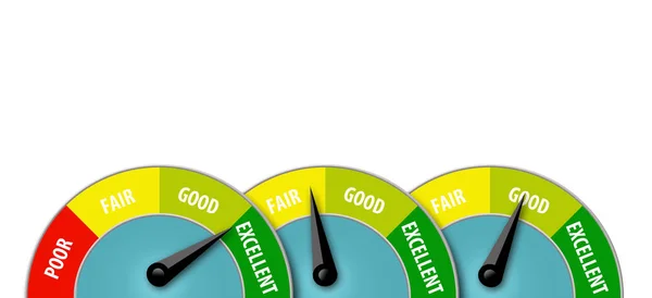 Credit Score Meters Illustrate Credit Scores Vary Agency Agency Which — Stock Photo, Image