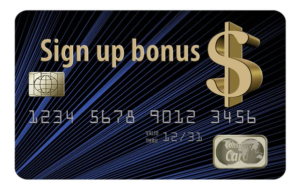 Here Generic Sign Bonus Credit Card Offers Front Bonus Signing — Stock Photo, Image