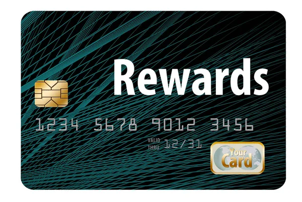 Aqui Está Cartão Crédito Recompensas Que Genérico Oferece Regalias Recompensas — Fotografia de Stock