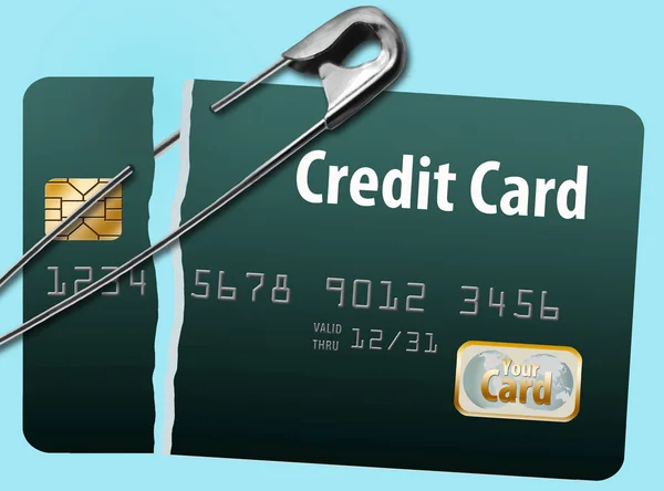 A damaged and mended credit card illustrates repairing your damaged credit rating.