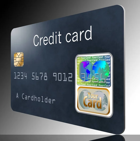 Aqui Está Cartão Crédito Simulado Isolado Segundo Plano — Fotografia de Stock
