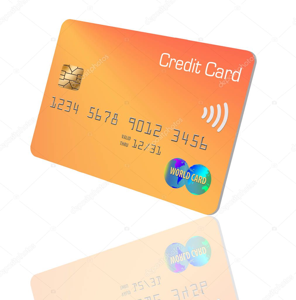 Here is a mock credit card isolated on background.