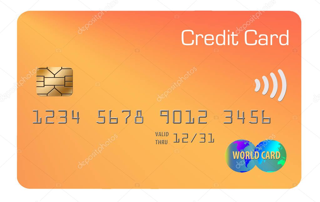 Here is a mock credit card isolated on background.