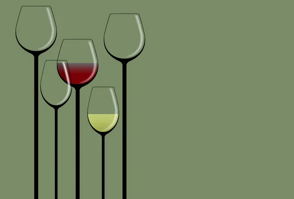 Illustration Showing Stemware Very Tall Wine Glasses Elegant Composition Illustration — Stock Photo, Image