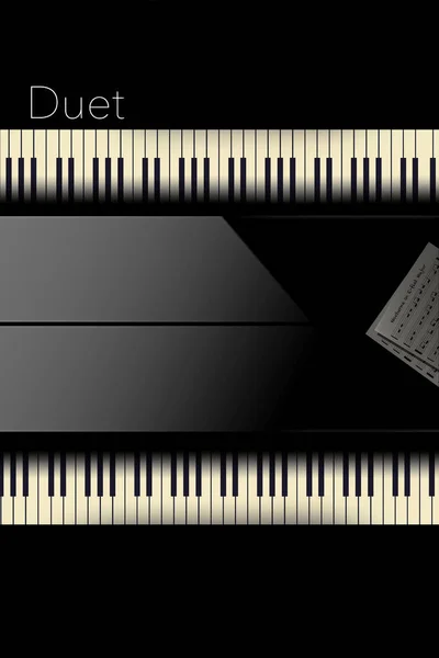 Pianos Volta Para Trás Vistos Cima São Alinhados Para Desempenho — Fotografia de Stock