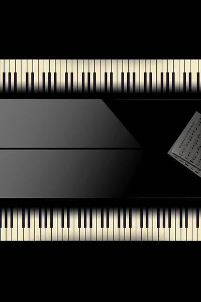 バックに上から見たピアノはこの印象的なイメージでデュエット パフォーマンスのため並んでいます イラストです — ストック写真