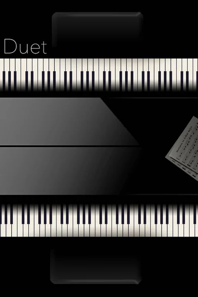 Back Back Pianos Seen Lined Duet Performance Striking Image Illustration — Stock Photo, Image