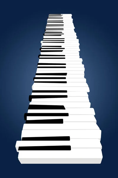 Piano Keyboard Levitates Surface Image Illustration — Stock Photo, Image