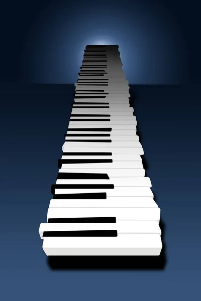 Una Tastiera Pianoforte Levita Sopra Una Superficie Questa Immagine Questa — Foto Stock