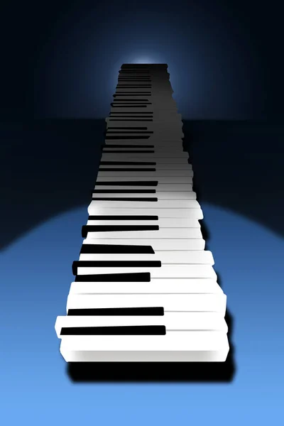 Клавіатура Піаніно Вирівнюється Над Поверхнею Цьому Зображенні Ілюстрація — стокове фото