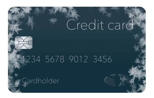 Frost Covered Credit Cards Illustrate Putting Credit Freeze Credit Report — Stock Photo, Image