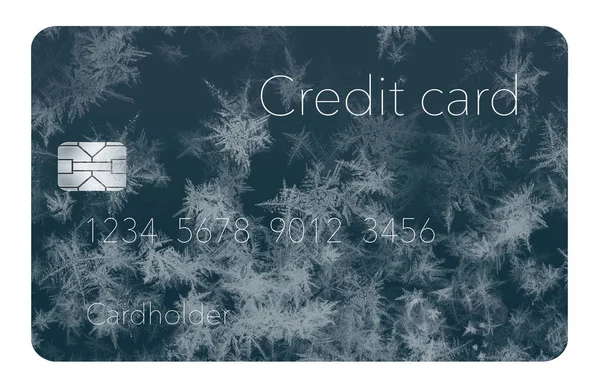 Frost Kreditní Karty Znázorňují Uvedení Dal Zmrazit Úvěrové Zprávě Ilustrace — Stock fotografie