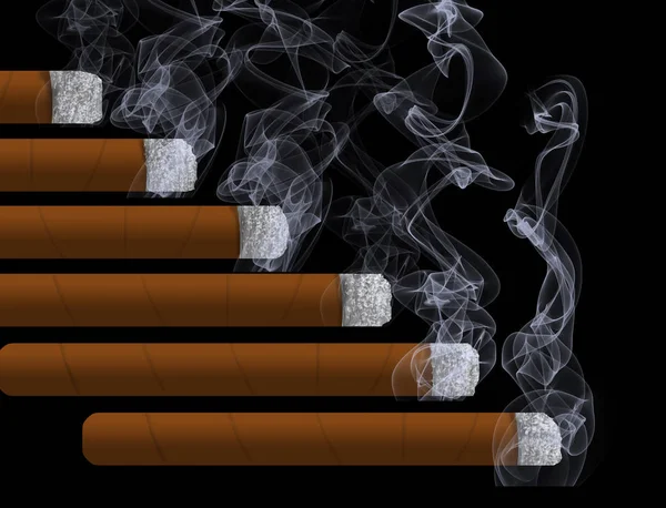 Fumaça Segunda Mão Tema Desta Ilustração Com Fumaça Saindo Charutos — Fotografia de Stock