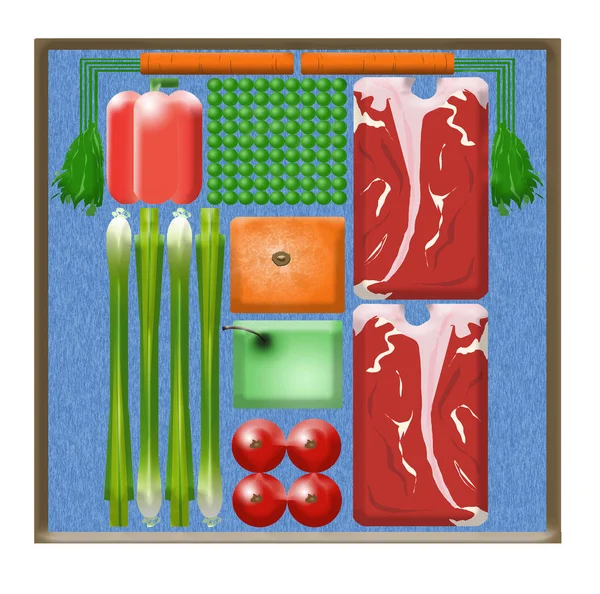 Aquí Hay Una Ilustración Cocinero Pre Empaquetado Kits Comida Casera — Foto de Stock