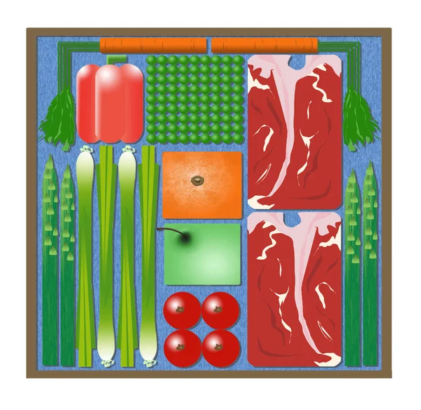 Oto Ilustracja Paczkowanych Cook Domu Posiłek Zestawy Które Dostarczane Swoje — Zdjęcie stockowe