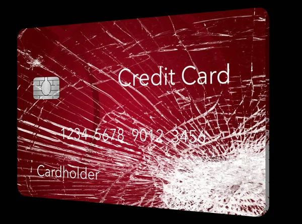 Here is a credit card that looks like broken glass and can be used to illustrate many topics related to personal credit concerns. This is an illustration.