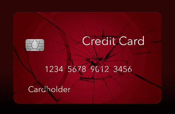 Here is a credit card that looks like broken glass and can be used to illustrate many topics related to personal credit concerns. This is an illustration.