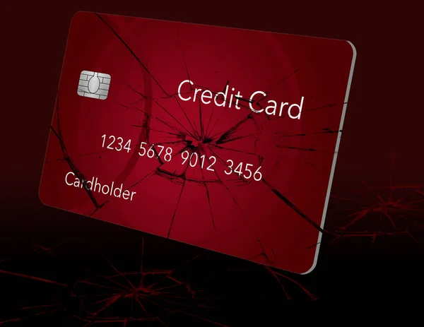 Here is a credit card that looks like broken glass and can be used to illustrate many topics related to personal credit concerns. This is an illustration.