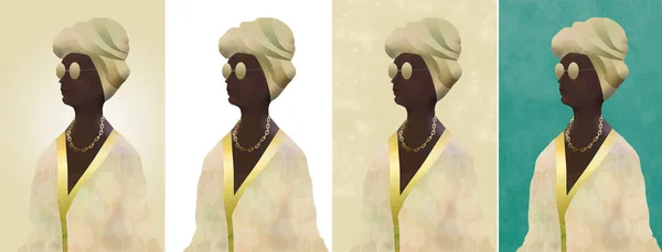 Here African American Person Robe Beachwear Illustration — Φωτογραφία Αρχείου