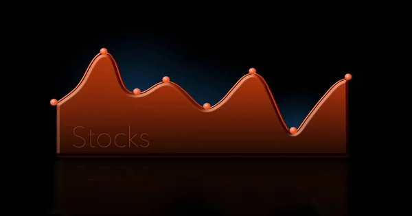 ここでは 現代の株式市場チャート グラフです イラストです — ストック写真