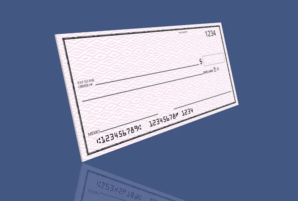の当座預金口座から個人的な銀行小切手は ここに描かれます イラストです — ストック写真