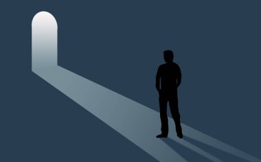 Fırsat çağırıyor. Bir kapı açık ve davetkar bir kişi durumu dikkate alır gibidir. Işık nerede kişi içinde siluet gördüm bir oda içine buharlarının. Bu bir örnektir.