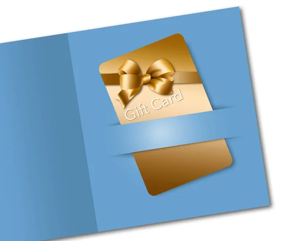 Ecco Una Carta Regalo Dettaglio Che Color Oro Con Design — Foto Stock