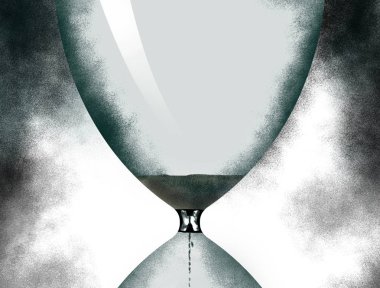 Zaman tükeniyor. Bir kum saati metin veya resim için kum saati içinde oda görüntü bu resimde. Bu bir örnektir.